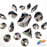 Metallic Silver Resin Stones