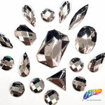 Metallic Silver Resin Stones