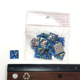Royal Blue AB Meteorite Textured Resin Stones, #07