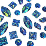 Royal Blue AB Meteorite Textured Resin Stones, #07