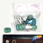 Aqua AB Meteorite Textured Resin Stones, #05