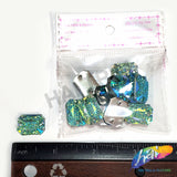 Aqua AB Meteorite Textured Resin Stones, #05