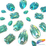 Aqua AB Meteorite Textured Resin Stones, #05
