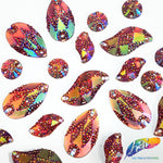 Red Fuchsia AB Meteorite Textured  Resin Stones, #04