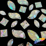 Clear AB Meteorite Textured Resin Stones, #01