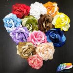 CLOSEOUT! 3D 2-tone Fabric Rose Flower Brooches (2 pieces)