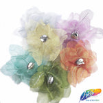 CLOSEOUT! 3D Stiff Organza/Chiffon Flower Brooches (2 pieces)