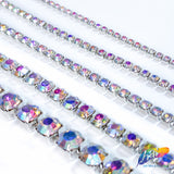 Crystal AB/Silver Rhinestone Diamante Cupchain Trim