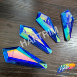 22x56 mm Elongated Diamond Color AB Resin Stones (4 pieces)