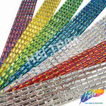 2 1/4" 6-row Baguette Rhinestone Iron on Trim, IRT-129