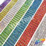 2 1/4" 6-row Baguette Rhinestone Iron on Trim, IRT-129