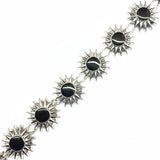 1 1/4" Silver/Black Sunburst Plastic Stud Trim, PST-078