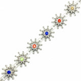 7/8" Sunburst Plastic Stud Trim w/ Rhinestones, PST-079