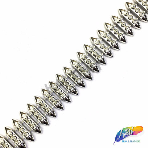 7/8" Silver Spike Plastic Stud Trim, PST-081