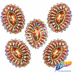 Oval Rhinestone Medallion Gel-Back Iron On Applique, IRA-134