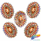Oval Rhinestone Medallion Gel-Back Iron On Applique, IRA-134