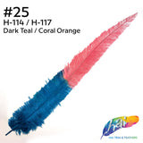 18-20" Two Tone Bleached Dyed Ostrich Nandu