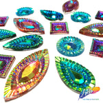 Purple AB Textured Resin Stones, #14