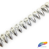 1" Teardrop Plastic Stud Trim w/ Rhinestones, PST-017