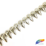 1" Teardrop Plastic Stud Trim w/ Rhinestones, PST-017