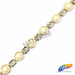 5/8" Pearl Plastic Stud Trim w/ Rhinestones, PST-022