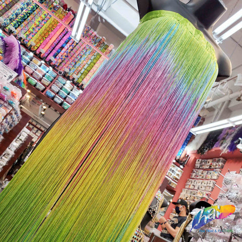 45"-48" Multicolor Tie Dye Chainette Fringe Skirt