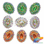 Oval Rhinestone Medallion Gel-Back Iron On Applique, IRA-134
