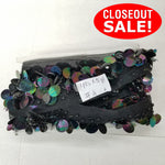 CLOSEOUT! Iridescent Sequins and Beads on Black and White Mesh Trim, COT-002