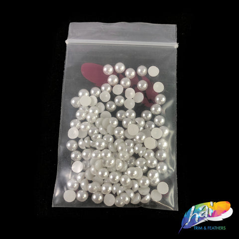 5mm White Flatback Glue On Pearls