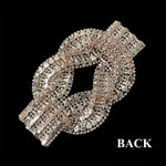 SALE! Knotted Braided Fancy Rhinestone Applique on Metal Setting, YH-112