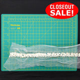 CLOSEOUT! 5 yards Off White Pearls and Sequins Trim on White Mesh , COT-009