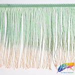 7" Mint Green/Peach 2-tone Ombre Chainette Fringe