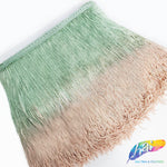 7" Mint Green/Peach 2-tone Ombre Chainette Fringe