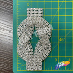 SALE! Knotted Braided Fancy Rhinestone Applique on Metal Setting, YH-112