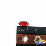 7x15mm Red Cateye Sew-on Rhinestone w/ Metal Setting