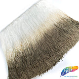 8" Ivory/Beige/Brown Ombre Chainette Fringe