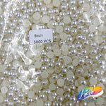 8mm Ivory Flatback Glue On Pearls