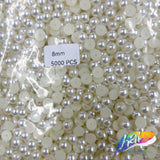 8mm Ivory Flatback Glue On Pearls