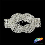 SALE! Knotted Braided Fancy Rhinestone Applique on Metal Setting, YH-112