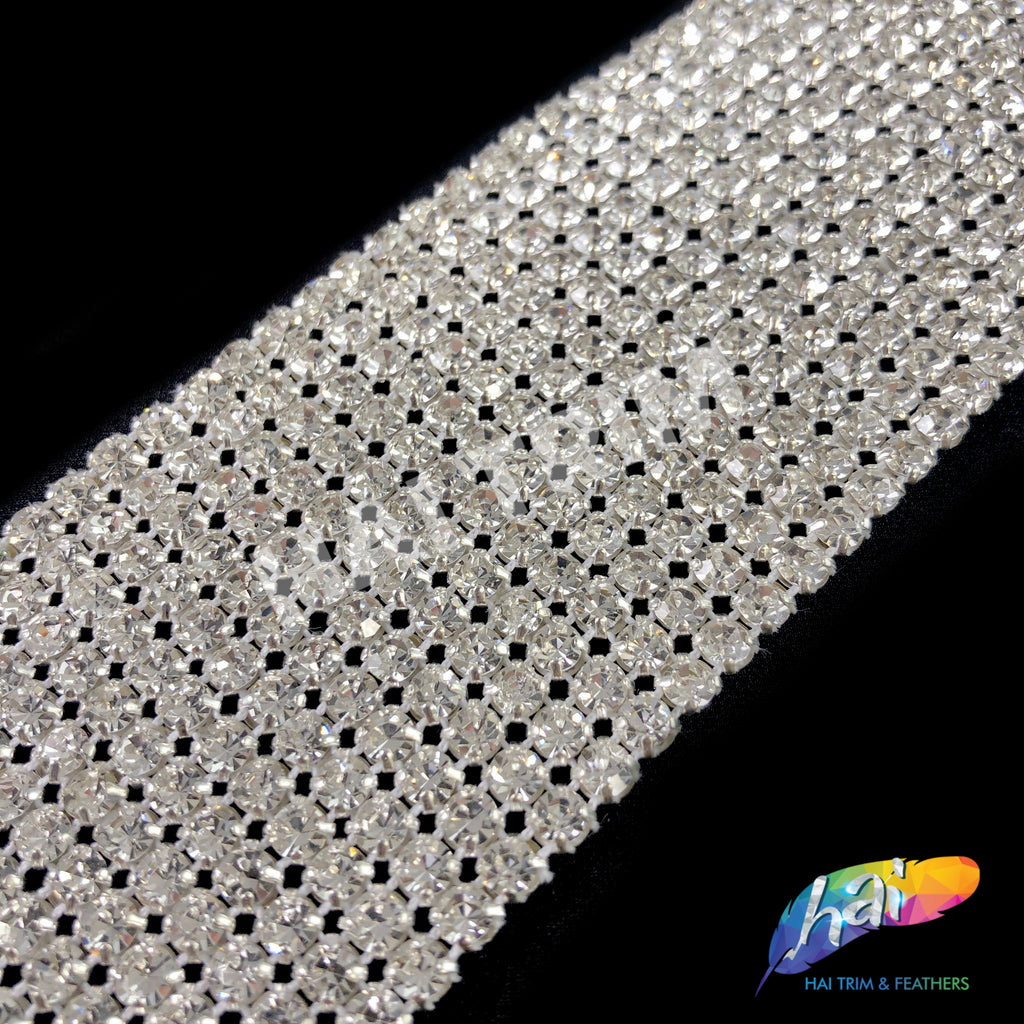 1/2 4-row 12ss (3mm) Crystal Rhinestone Cupchain Trim with 20ss Rhine –  Hai Trim & Feathers