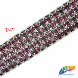 4-Row Color Crystal Rhinestone Trim, A-004 Color