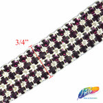 4-Row Color Crystal Rhinestone Trim, A-004 Color