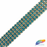 4-Row Color Crystal Rhinestone Trim, A-004 Color