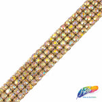 4-Row Color AB Crystal Rhinestone Trim, A-004 Color AB