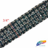 4-Row Color Crystal Rhinestone Trim, A-004 Color