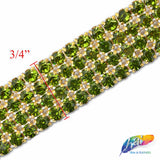 4-Row Color Crystal Rhinestone Trim, A-004 Color