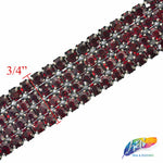 4-Row Color Crystal Rhinestone Trim, A-004 Color