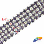 4-Row Color Crystal Rhinestone Trim, A-004 Color