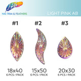 Light Pink AB Sunray Faceted Resin Stones