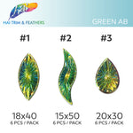 Green AB Sunray Faceted Resin Stones